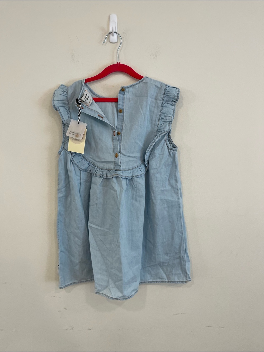 Light Blue Chambray Button-Front Dress - Picture 5 of 7